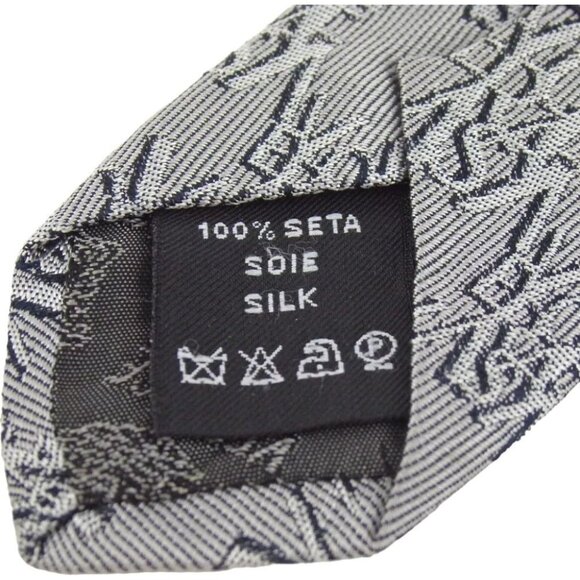 034134AE Versace Tie Gray Silk - Picture 6 of 7